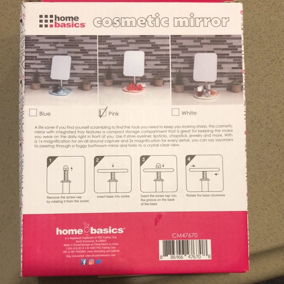 Home Basics Cosmetic Mirror 1x magnification (Brand new in box) - Picture 3 of 3